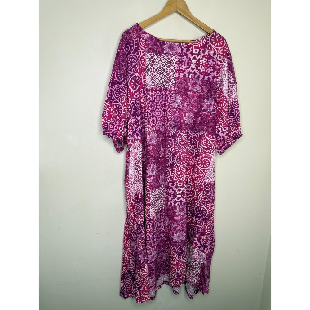 LOGO by Lori Goldstein Regular Cotton Patchwork Print Midi Dress, sz 5x #41- - Picture 5 of 5
